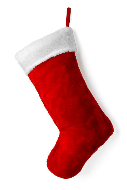 Christmas stocking Santa Claus' stocking against white background. christmas stocking stock pictures, royalty-free photos & images