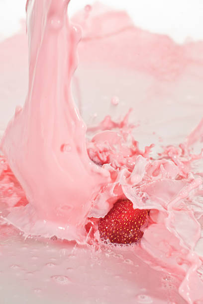 Strawberry with a mega splash of milk.