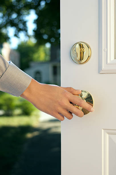 istock Woman hand opening a door #2 152116338