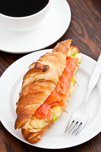 istock Croissant filled with smoked salmon and scrambled egg 152116552