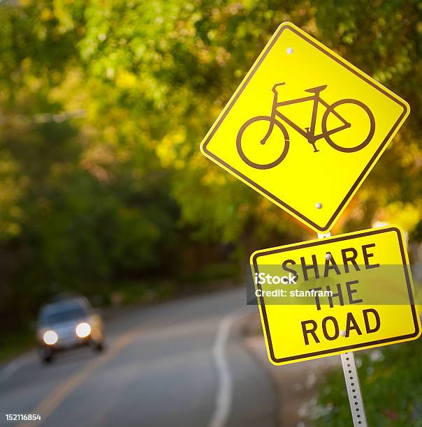 Share The Road Street Sign Stock Photo - Download Image Now - Sharing, Bicycle, Safety