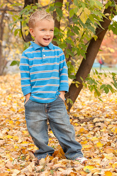 istock Little boy in autumn park. 152117314