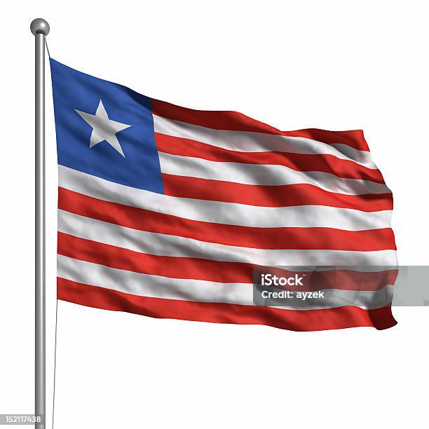 플랙 라이베리아 격리됨에 라이베리아 국기에 대한 스톡 사진 및 기타 이미지 - 라이베리아 국기, 0명, 3차원 형태