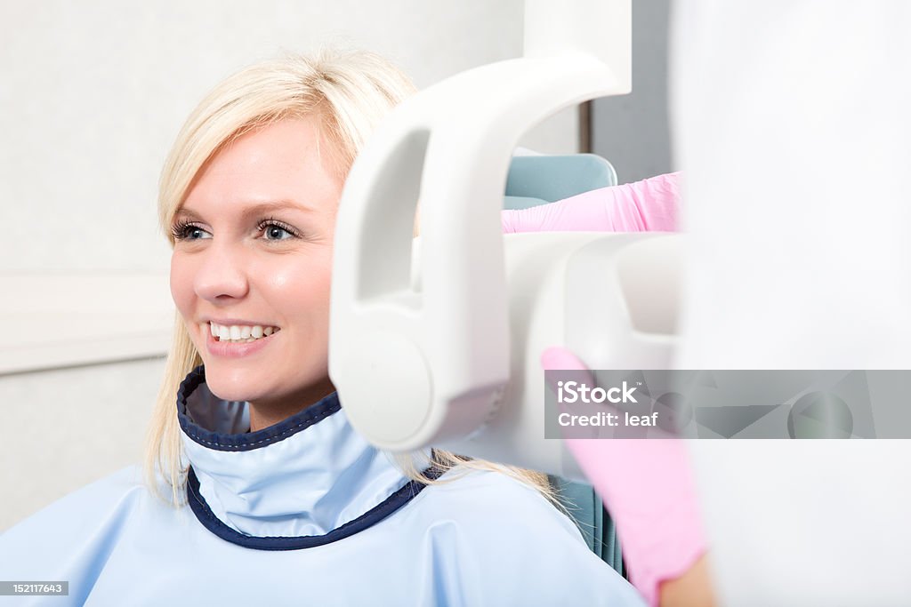 Dental X-Ray A woman having her teeth x-rayed 25-29 Years Stock Photo