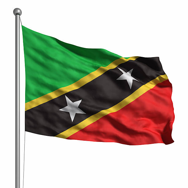 Flag of Saint Kitts and Nevis (Isolated) stock photo