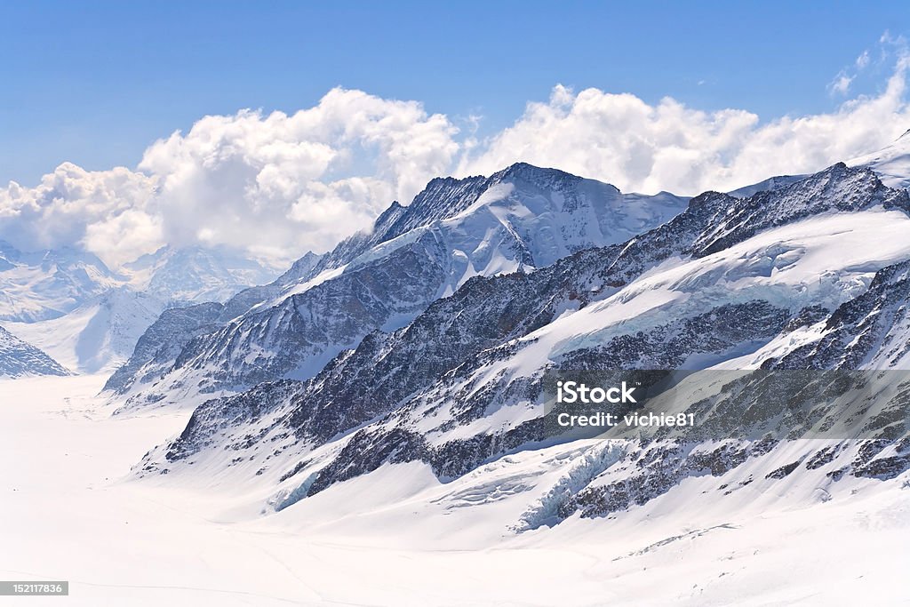 Los Alpes suizos en Great Aletscg Glacier Jungfrau región. - Foto de stock de Jungfrau libre de derechos