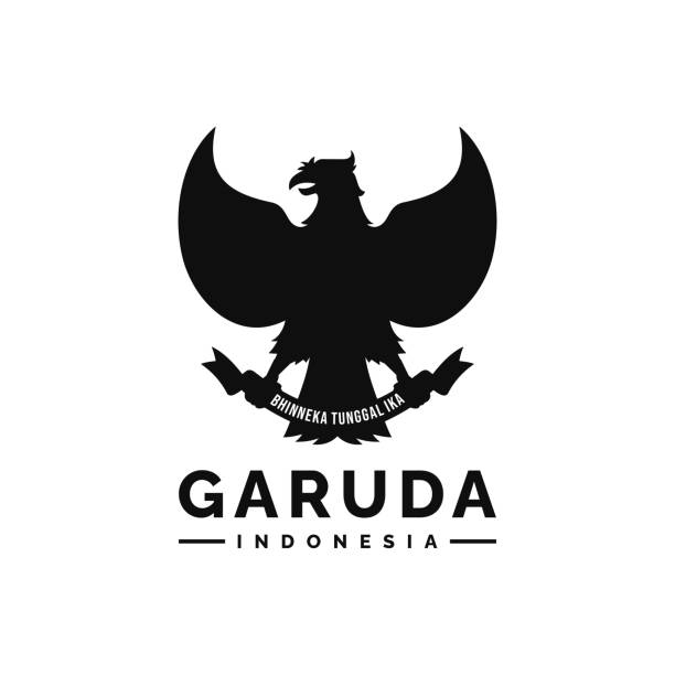 Garuda Indonesia logo design vector Garuda Indonesia logo design vector garuda pancasila stock illustrations