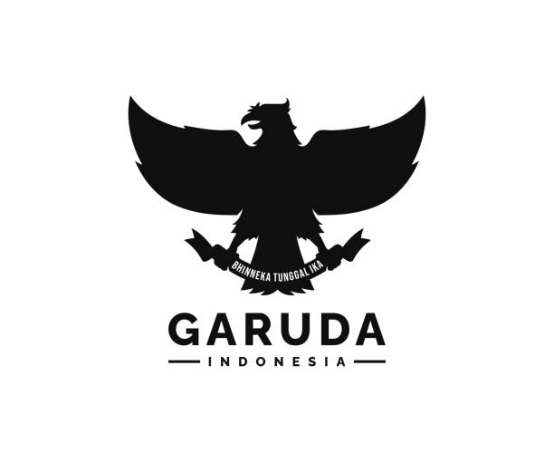 ilustrações de stock, clip art, desenhos animados e ícones de garuda indonesia logo design vector - garuda