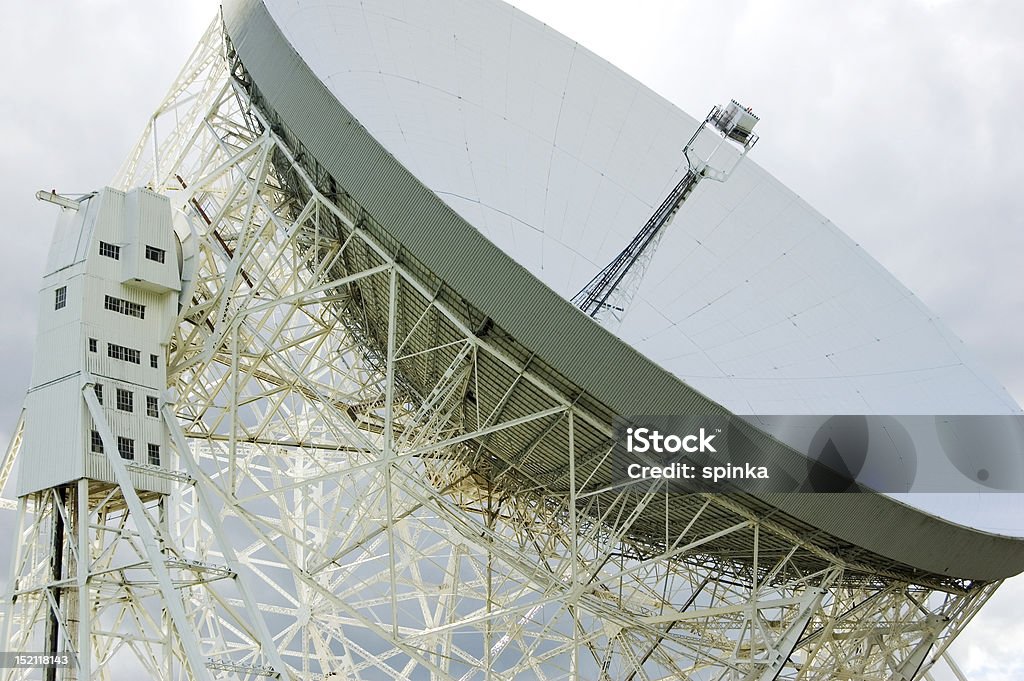 Jodrell Bank Radiotelescope piatto - Foto stock royalty-free di Acciaio