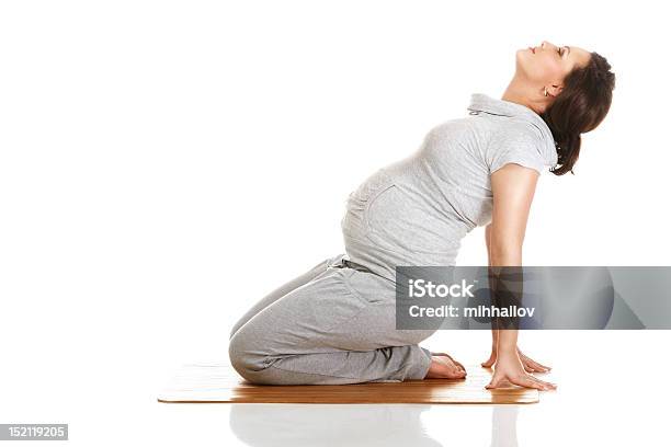 Pregnant Woman Practising Aerobics Stock Photo - Download Image Now - Pregnant, Gymnastics, Yoga