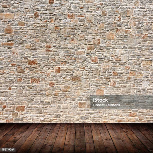 Photo Of A Patterned Wall Of An Interior Room Stock Photo - Download Image Now - Stone Wall, Indoors, Home Interior