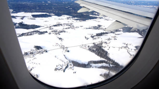 istock View from plane window, landscape of Norway. 1521193701