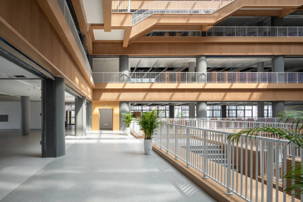 istock The sunlight shines on the corridor of the library 1521194209
