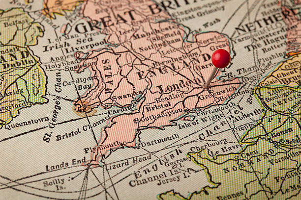 London and England vintage map