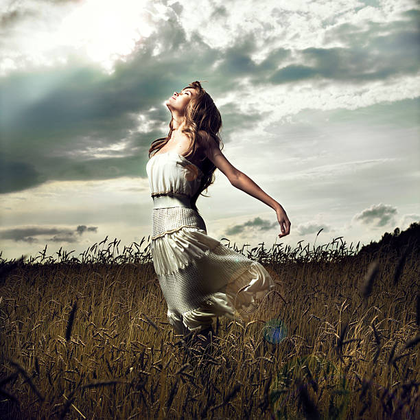 istock Jump women in wheat field 152119503