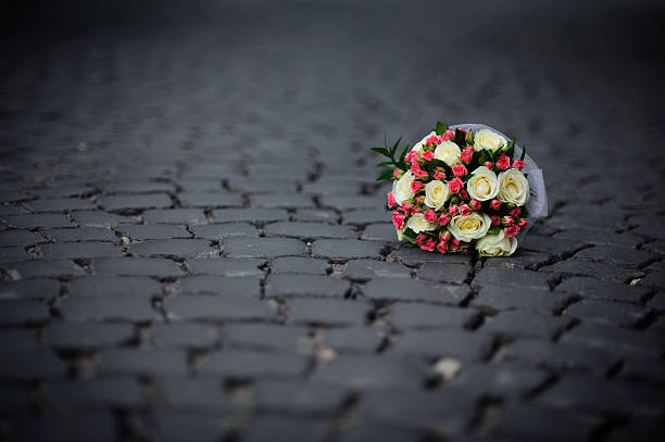 istock wedding bouquet on a paving blocks 152119615