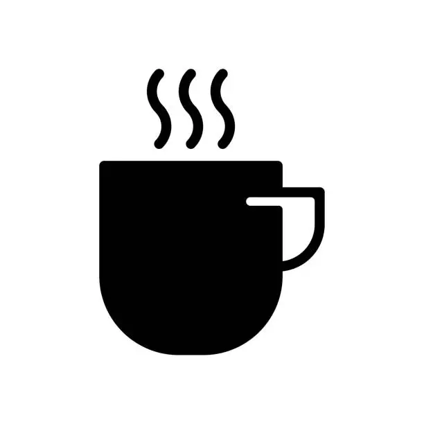 Vector illustration of Coffee Black Line & Fill Vector Icon