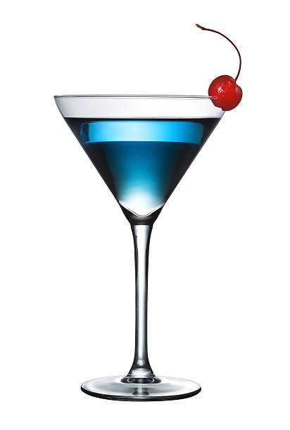 istock Blue cocktail isolated with pen clipping path included 152120318