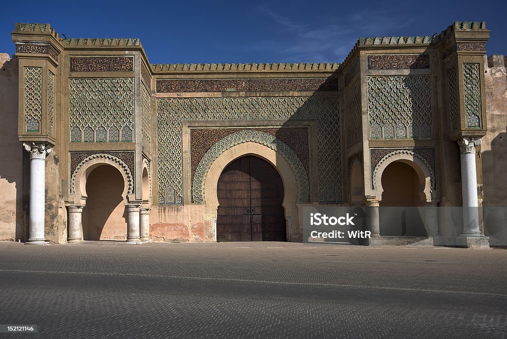 Bab el-Mansour Morocco. Meknes. The Bab el-Mansour gate decorated with very impressive zellij (mosaic ceramic tiles) Meknes Stock Photo