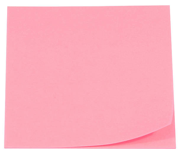 pink sticky note stock photo