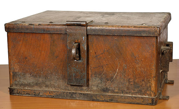 istock Vintage strongbox of brown color without the lock. 152121663