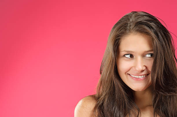 Closeup portrait of a beautiful model stock photo