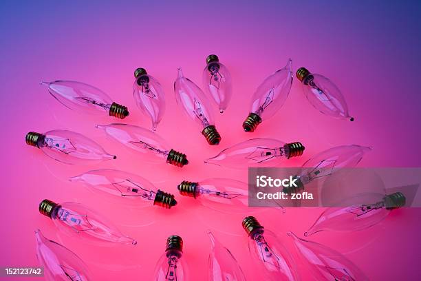 Light Bulbs Stock Photo - Download Image Now - Backgrounds, Blue, Electricity