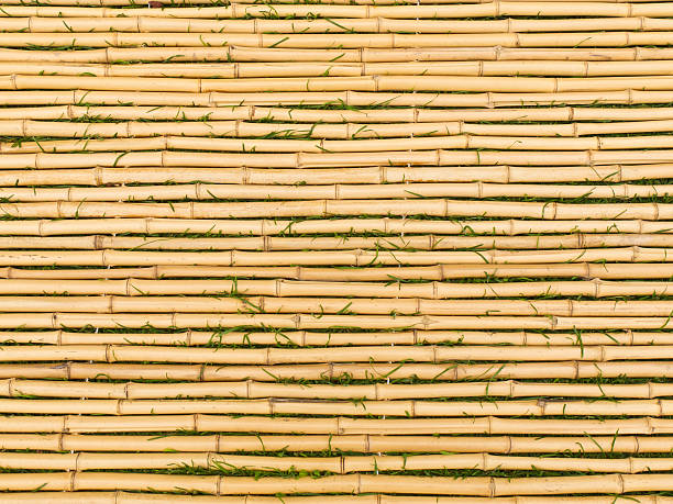Bamboo Mat with Horizontal Sticks stock photo