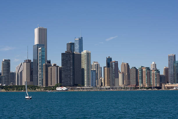 downtown chicago stock photo