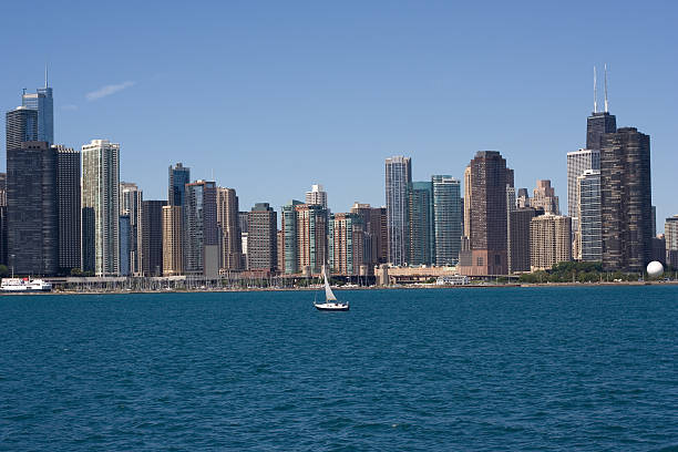 chicago downtown stock photo