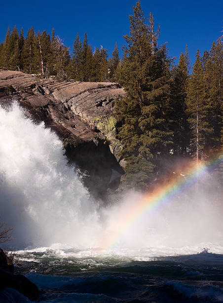 Morning Rainbow at White Cascade stock photo