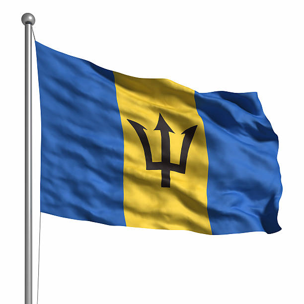 Flag of Barbados (Isolated) stock photo