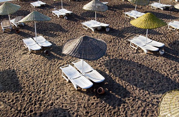 Beach Chairs with shadows stock photo