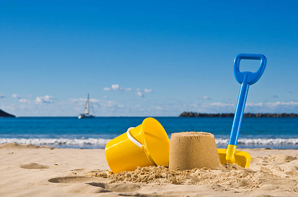Sand,spade and bucket stock photo