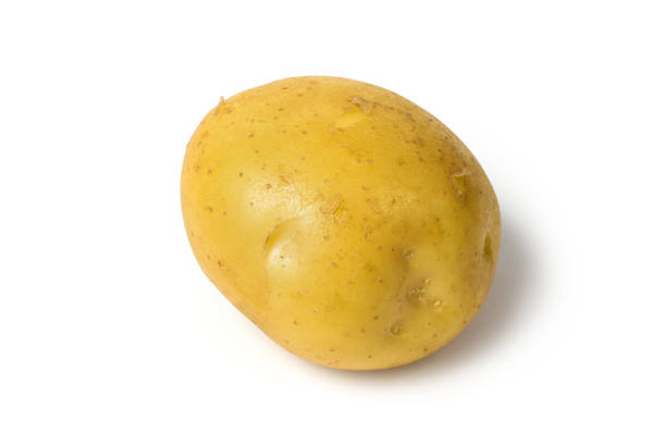 istock Tuber of new potatoes on a white background. 1521262506