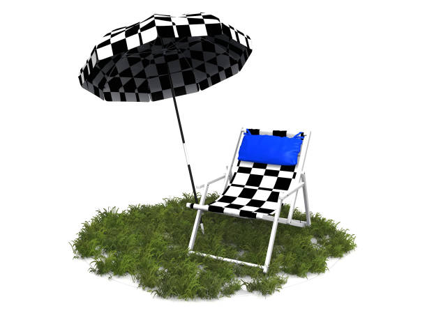 lounge chair and umbrella