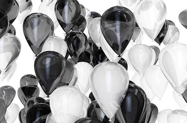 Trots Overeenkomstig gloeilamp Lots Of Black And White Balloons Stock Photo - Download Image Now - Balloon,  Black And White, Black Color - iStock