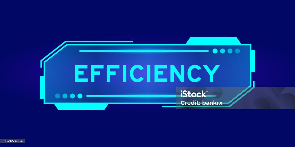 Futuristic hud banner that have word efficiency on user interface screen on blue background Technology stock vector Futuristic hud banner that have word efficiency on user interface screen on blue background Technology stock vector