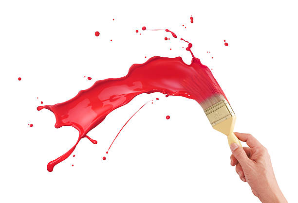 Red paint splashing against the white wall