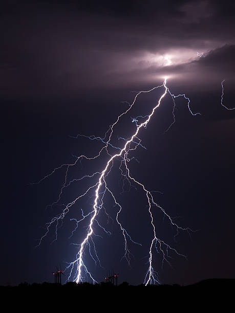 istock Photo of lightning falling somewhere at night 152128029