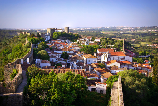 View of the beautiful medieval village of Obidos in the centre of Portugal