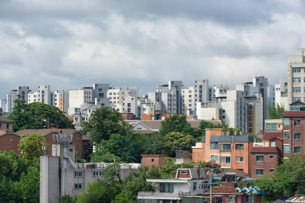 Yeosu city view during a bright sunny day.