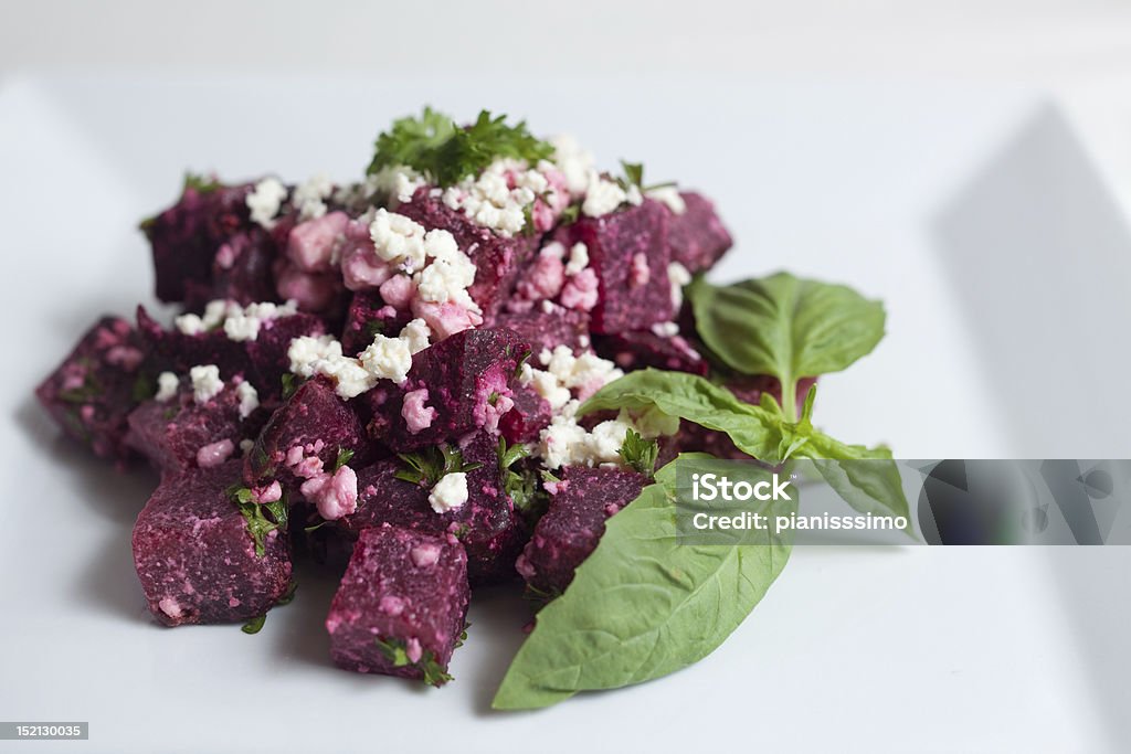 beet salad with basil and feta cheese beet salad with feta cheese and basil Beet Stock Photo