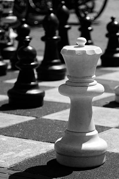 chess outdoors stock photo