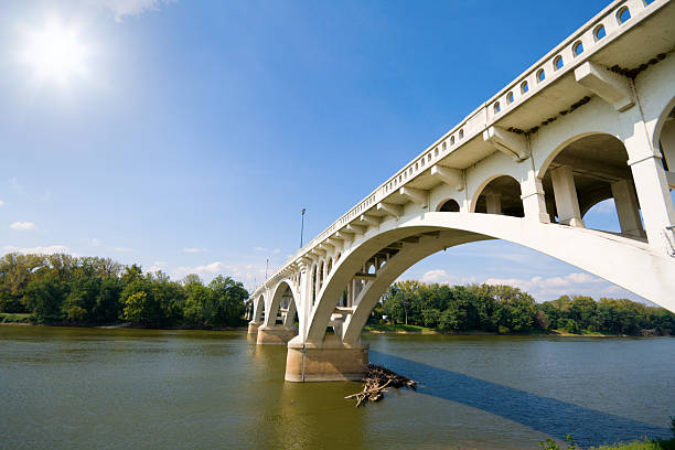 istock White bridge over water on a sunny day 152131526