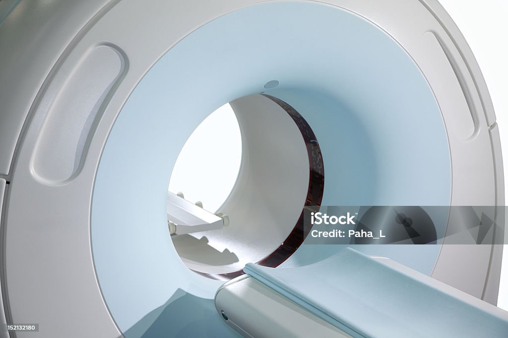 Complete CAT Scan System in a Hospital Environment. Complete CAT Scan System in a Hospital Environment. Magnetic resonance imaging scan. Isolated. Analyzing Stock Photo