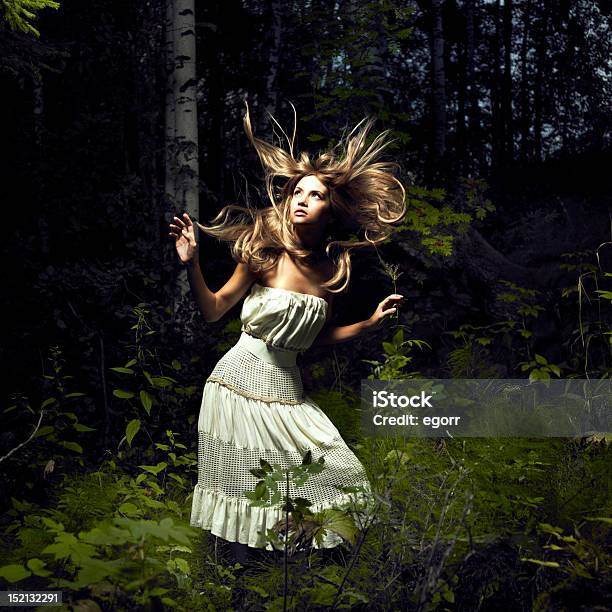 Girl In Fairy Forest Stock Photo - Download Image Now - 20-24 Years, 20-29 Years, Adult