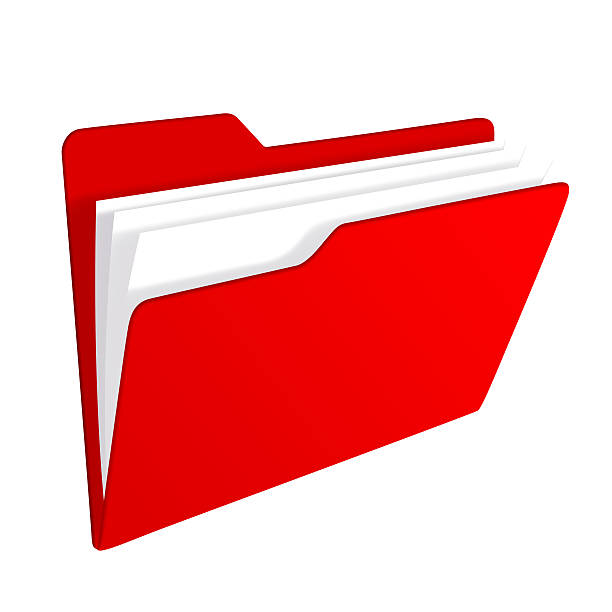 3D red folder stock photo