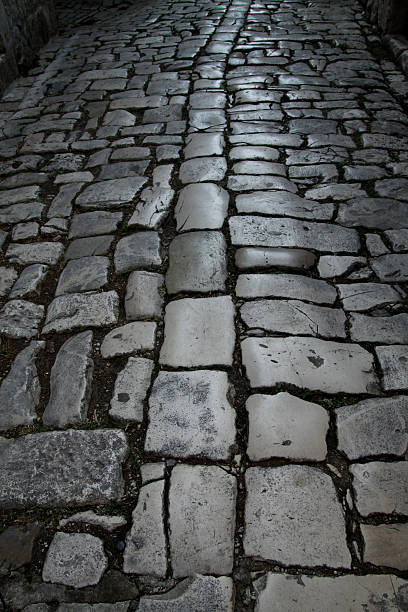 Paved street paris stock photo