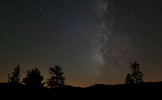Milky Way over Tioga Road stock photo